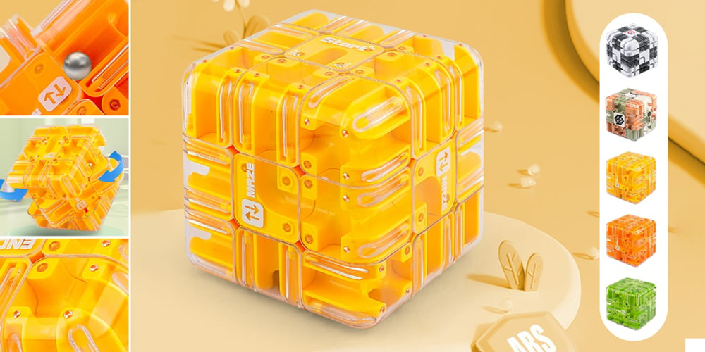 3D Rolling Ball Maze Cube